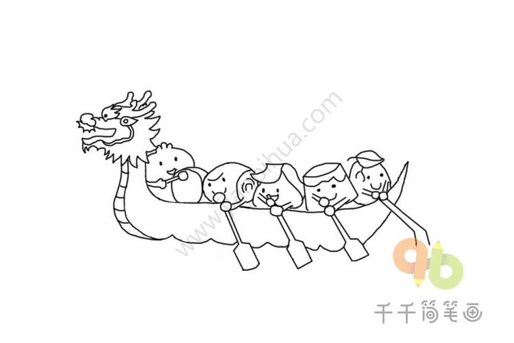 端午节赛龙舟简笔画