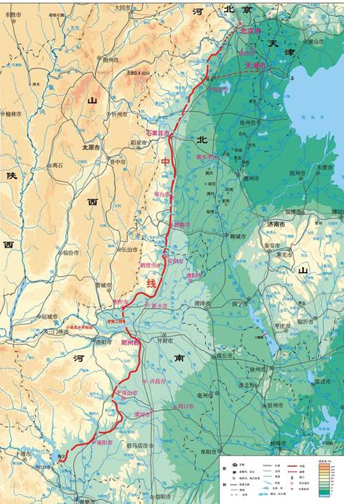 南水北调中线工程示意图