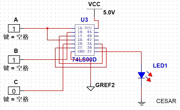 异或门,三人表决,优先表决三个实验 重点关注一下右边74ls20上有个高