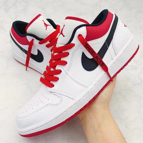 nike耐克airjordan1lowaj1白红芝加哥低帮休闲板鞋553558118
