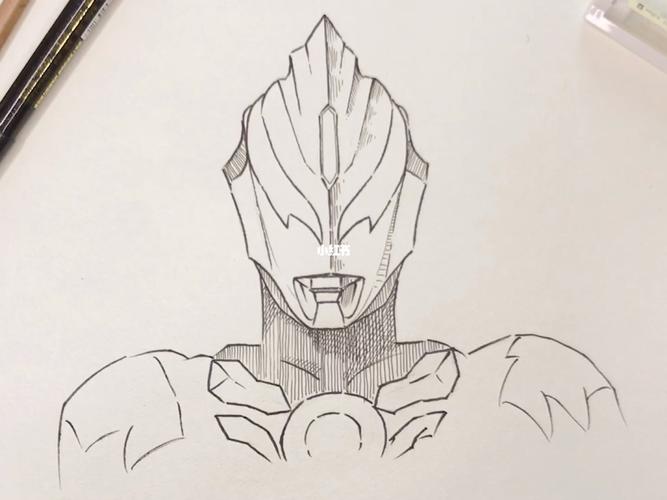 欧布暗耀形态,奥特曼系列线描简笔_奥特曼_线描_绘画