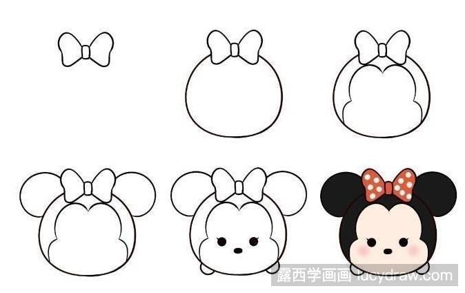 简笔画米奇米妮的画法教程