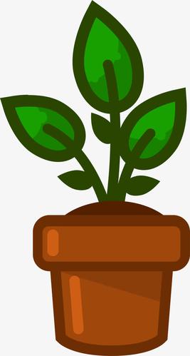 绿色卡通植物盆栽