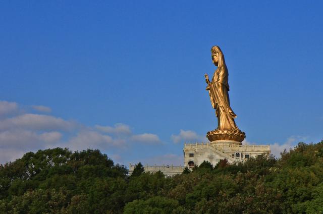 舟山普陀山南海观音全景