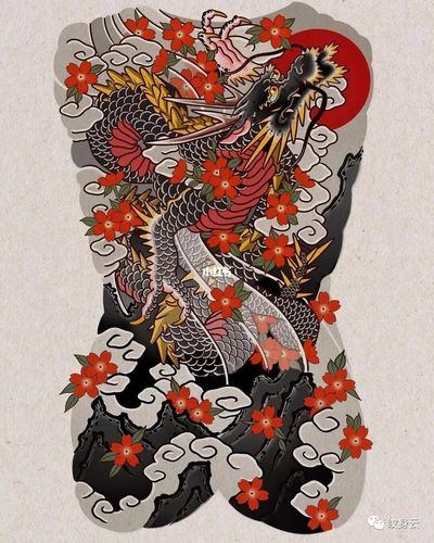 日式传统满背纹身刺青图案手稿_纹身_传统纹身_美妆
