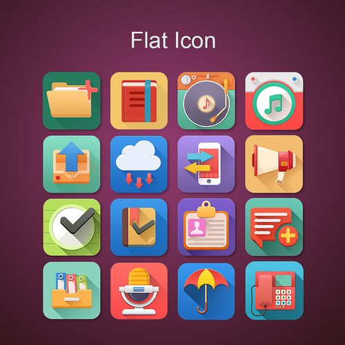 一组很喜欢的扁平化图标临摹.