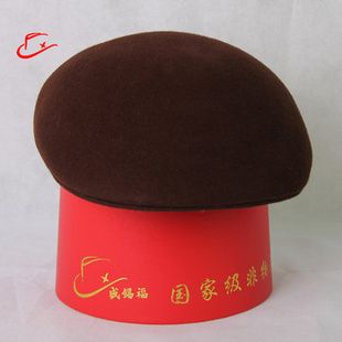 北京盛锡福春秋冬季纯色男女通用款毛毡羊绒暗沿前进帽鸭舌帽