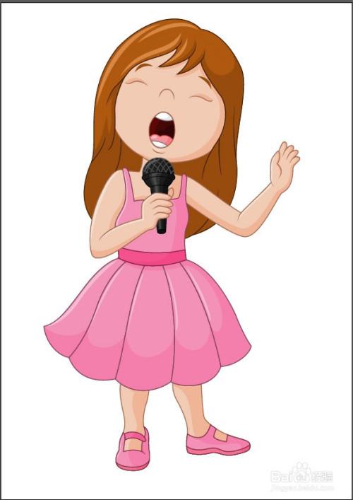 唱歌女孩图片设计