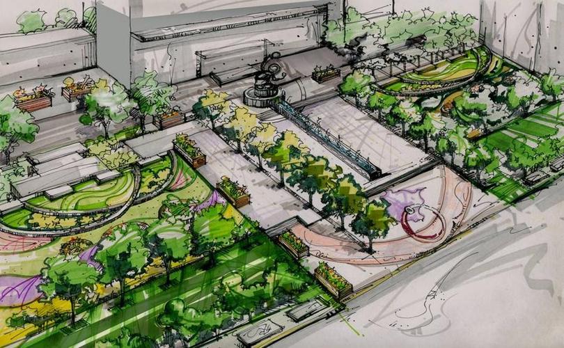 广场手绘设计图欣赏效果图