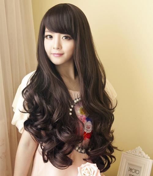 假发长卷 长发女士假发长卷发逼真蓬松 大波浪圆脸修脸女假发套