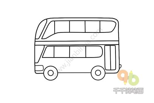 双层大巴简笔画步骤图