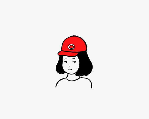 红帽子,小女孩,短发,头像