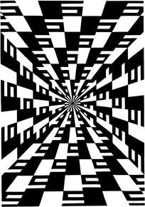 空间透视黑白构成图