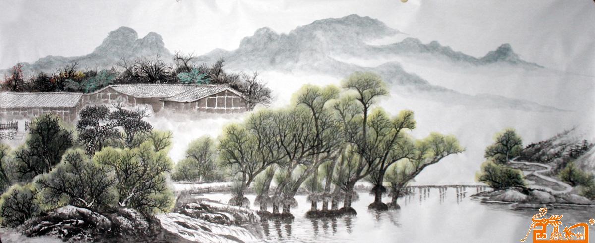 名家 何凤来 国画 - 乡村春早