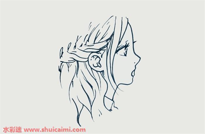 女生侧脸闭眼怎么画女生侧脸闭眼简笔画简单彩色