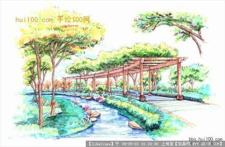 求简单的花架手绘效果图