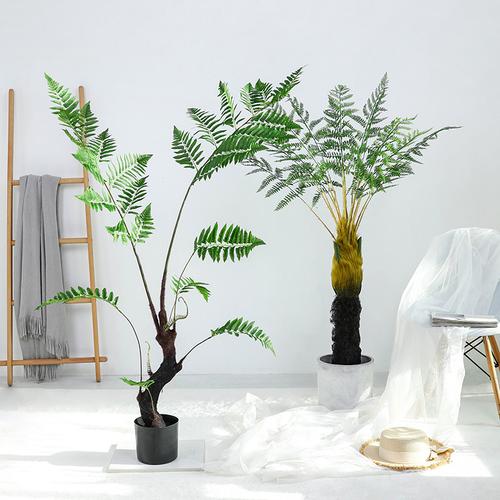 臭皮匠北欧风仿真植物金丝猴蕨网红绿植猴头蕨盆栽假树室内摆件