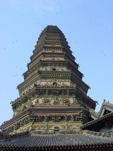 山西洪洞县广胜寺飞虹塔,琉璃塔