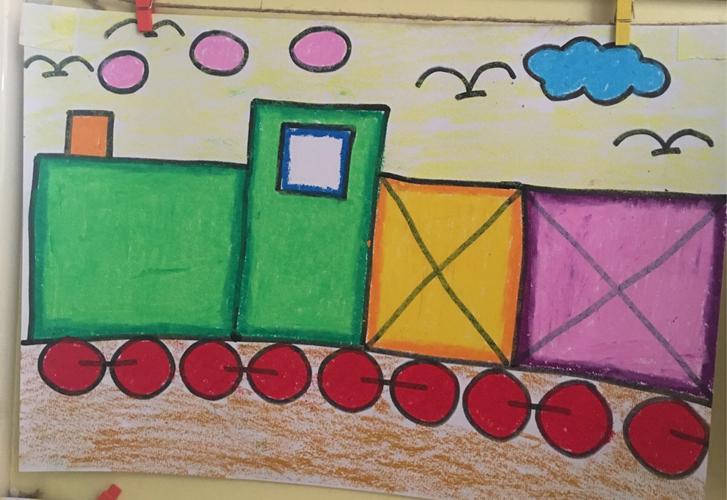 绘画《小火车》