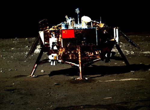 中国探月工程嫦娥三号探测器的的着陆器在月球上