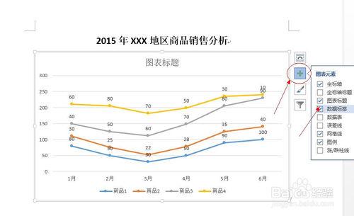 在word2013中制作折线图