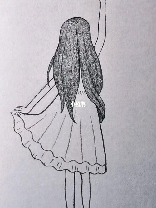 美少女背影简笔画_简笔画_美少女_教程_简笔画教程_文化_绘画