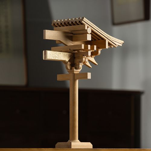 晚峰书屋宋式六铺作柱头斗拱积木中国古建筑榫卯模型木制拼装教具