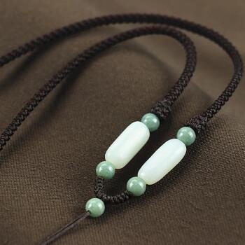 fandizi和田玉吊坠挂绳翡翠观音佛挂绳项链绳手工编织