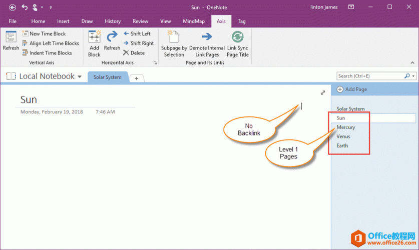一键降级思维导图中子主题的 onenote 页面,并添加回链跳回思维导图页