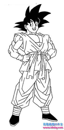 儿童七龙珠孙悟空正面简笔画图片