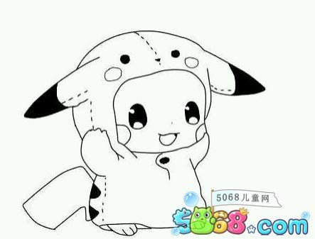 卡通动漫萌大全简笔画皮卡丘萌图