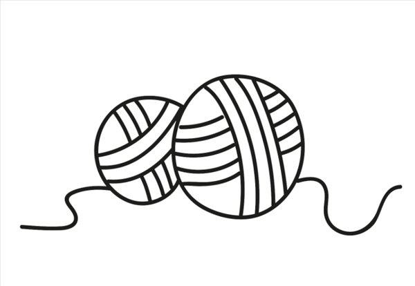 【两团毛线球简笔画步骤图解】怎么画两团毛线球