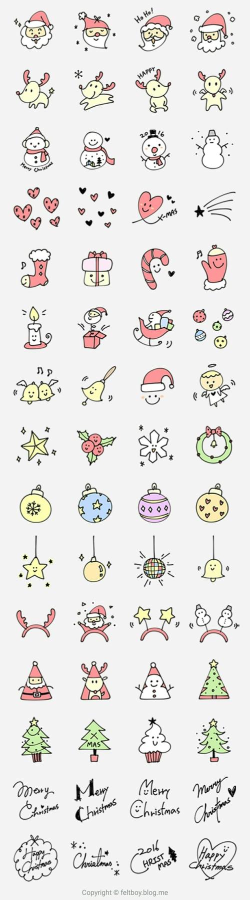 手帐素材|贴纸|手绘|圣诞节