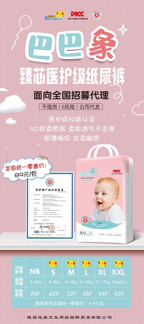 巴巴象医护级纸尿裤很干爽