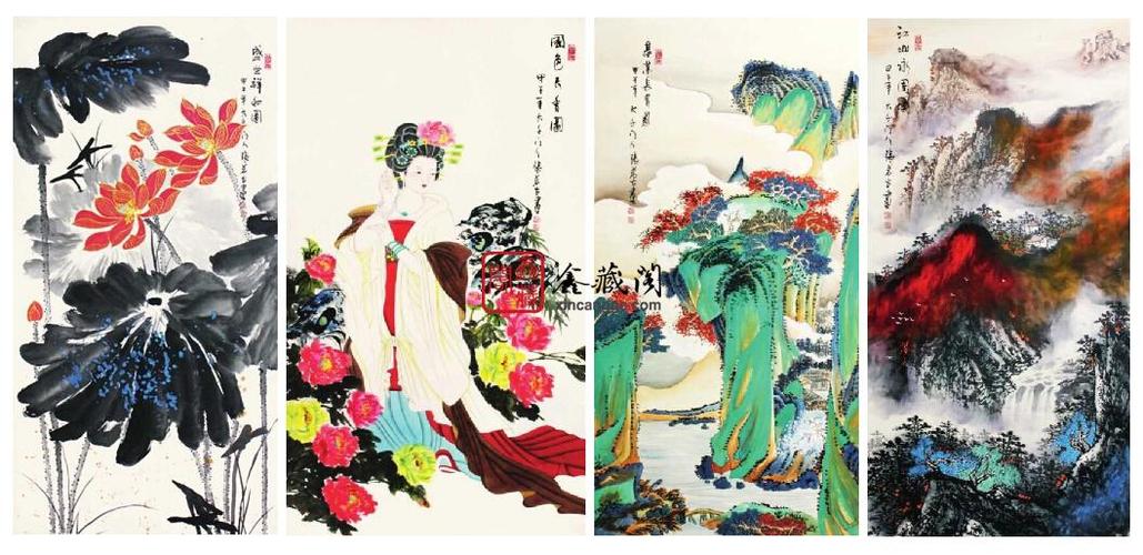 张大千再传弟子张若古百年经典大千四绝