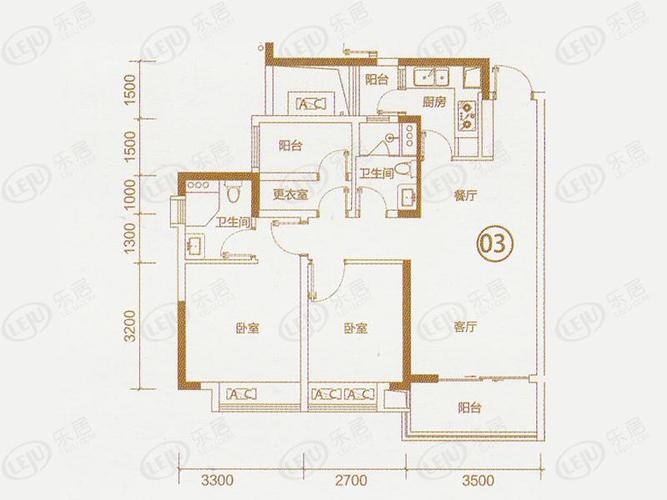 旭辉城4栋/6栋/8栋03户型户型图