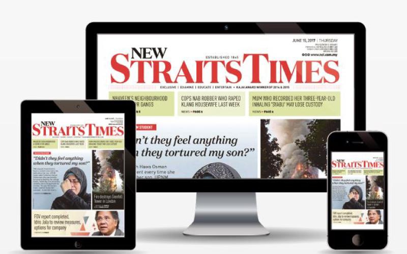 1 month subscription for news straits times digital paper