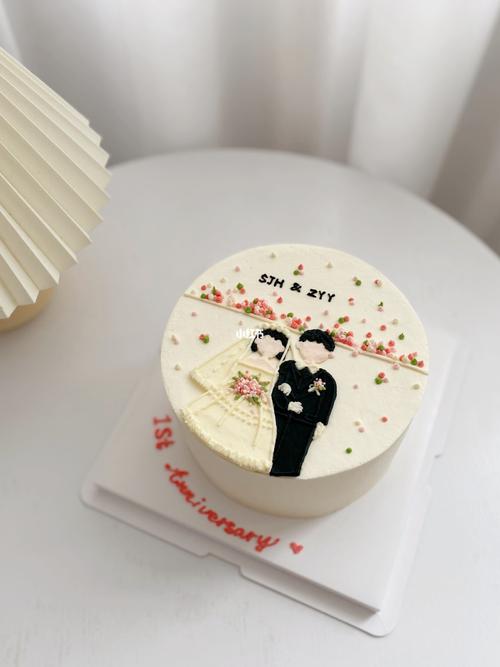 杭州蛋糕|韩系手绘结婚周年纪念日蛋糕_蛋糕_婚姻_韩系_纪念日_手绘