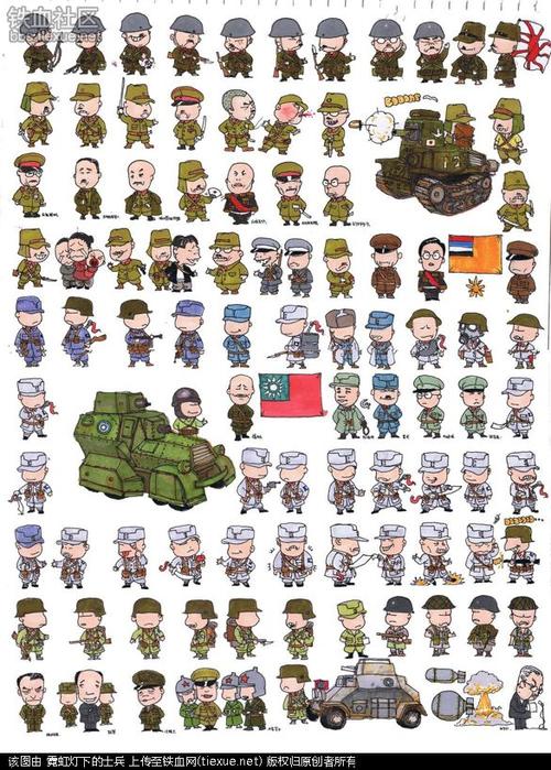 26个各国q版士兵造型