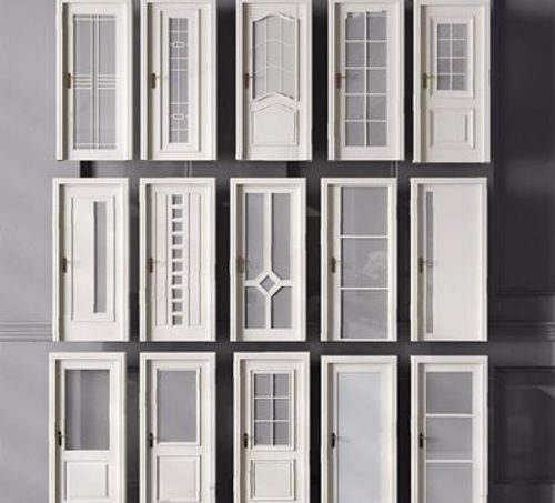 白色卫生间门3d模型