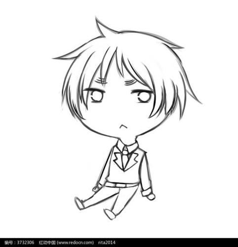 免费素材 图片素材 漫画插画 人物卡通 坐在地上无辜的小男孩  请您