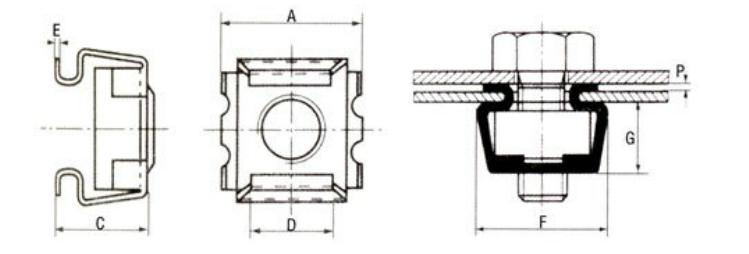 亏本清仓促销环保蓝白锌rohs卡式螺母机柜螺母浮动螺母m6