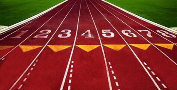 跑道上跑步简笔画