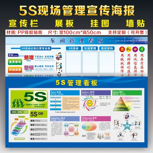 黎明之夜公司5s车间管理宣传栏看板定制海报挂画工厂生产现场展板背胶