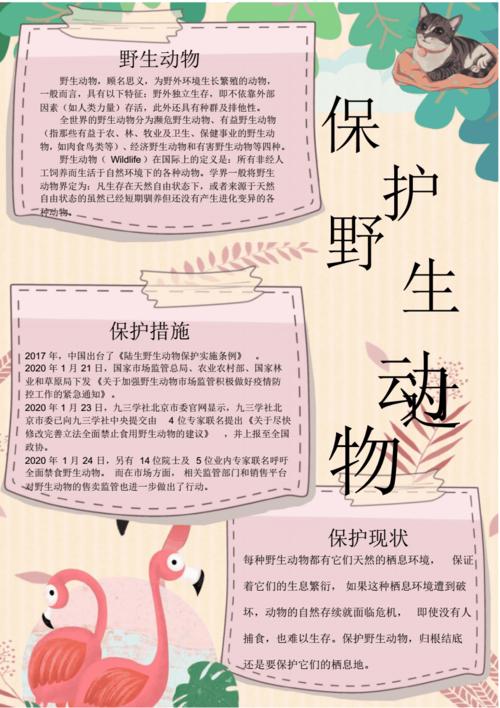 野生动物保护爱护动物手抄报电子小报资料内容[最新].pdf 1页