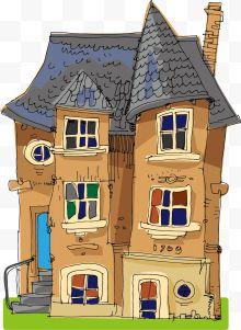 手绘卡通乡村别墅