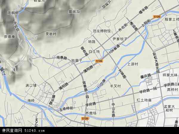 灌口镇地形地图