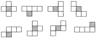 将一个无盖正方体的纸盒沿某些棱剪开,能展成哪些平面图形?