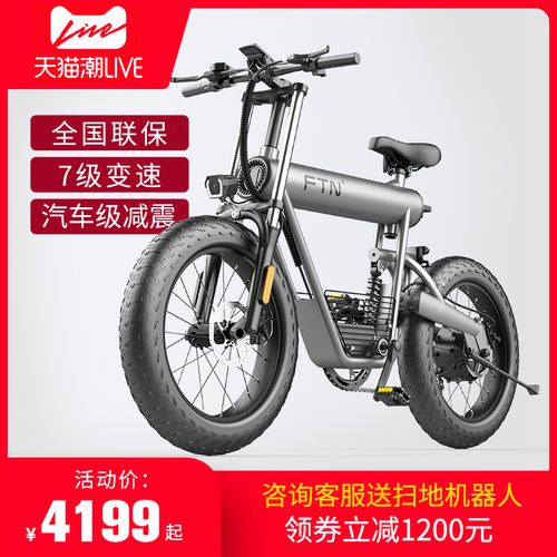 ftn锂电池越野电动自行车助力代步沙滩山地