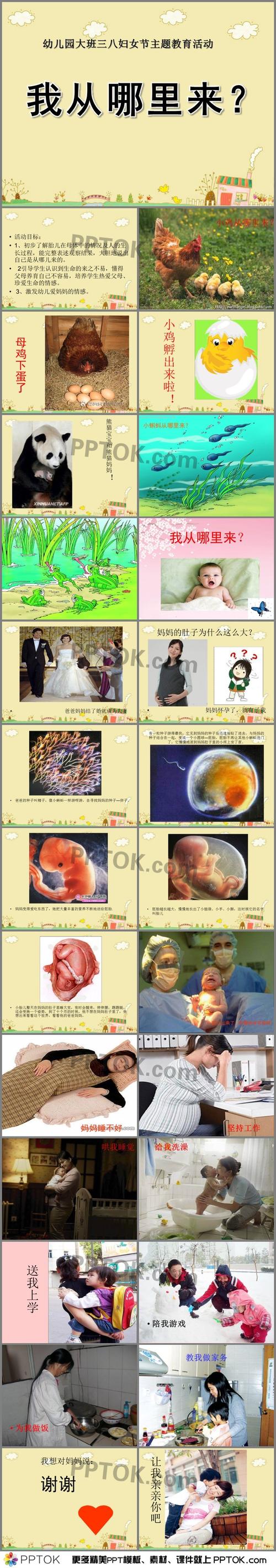 幼儿园大班教育《我从哪里来》ppt课件